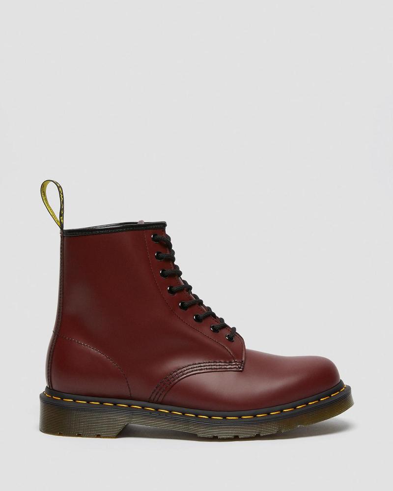 Pink / Red Women's Dr Martens 1460 Smooth Leather Lace Up Boots | CA 206GSO